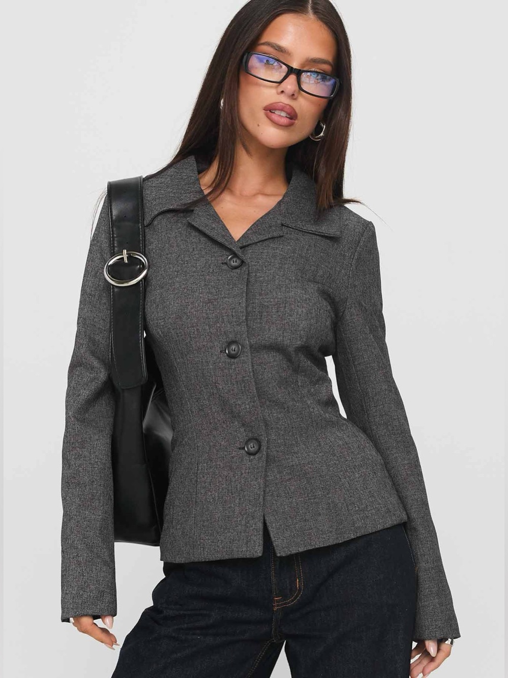 Princess Polly Holley Tweedle Jacket Grey M/L